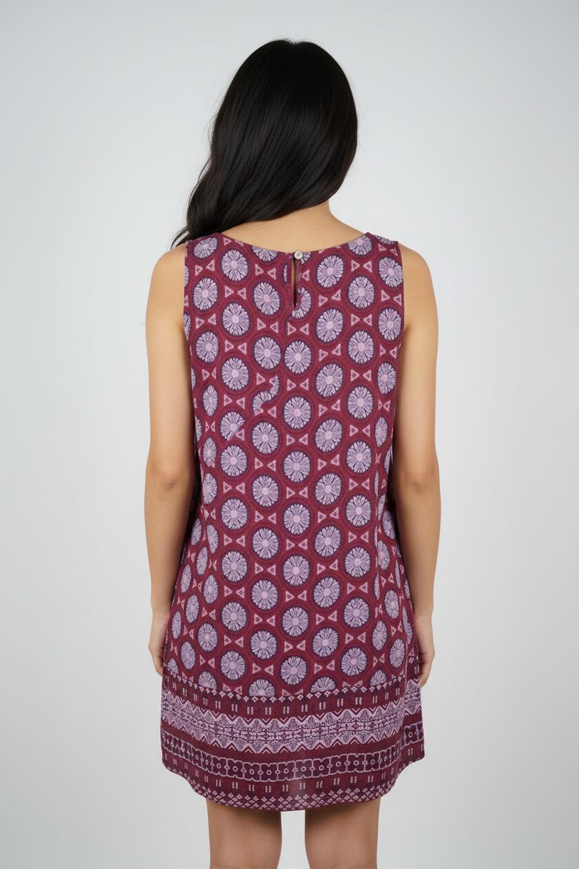 Sommerkleid Nala Bordeaux – KI Rückseite