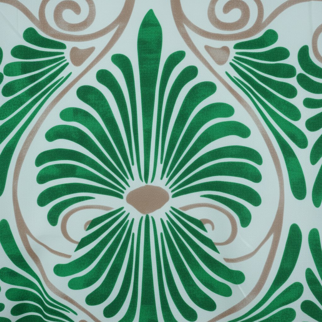 Sommerkleid Art-Déco Grün Groß Detailshot