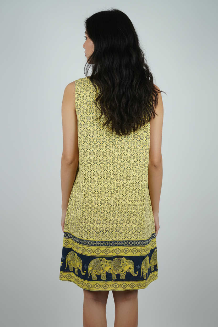 Sommerkleid Maya Gelb – KI Rückseite