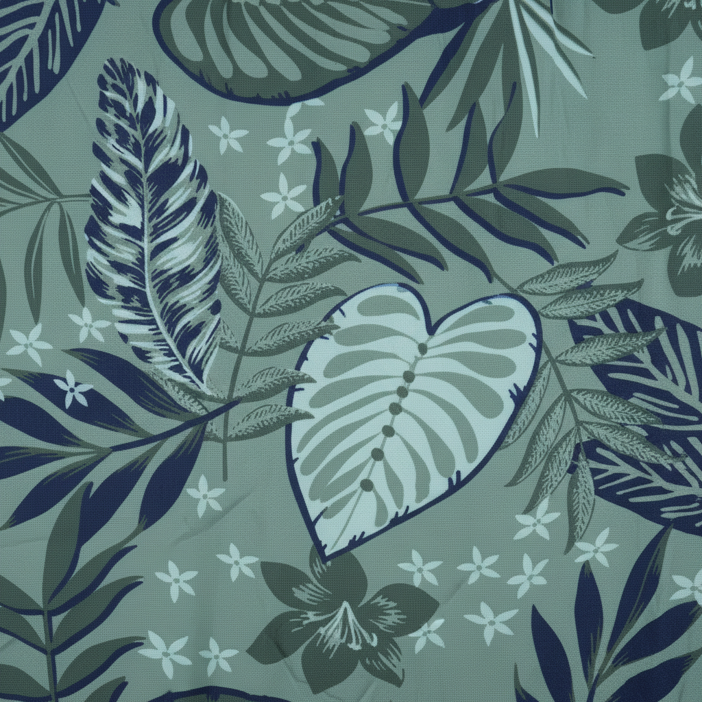 Sommerkleid Tropical Salbei Detailshot KI