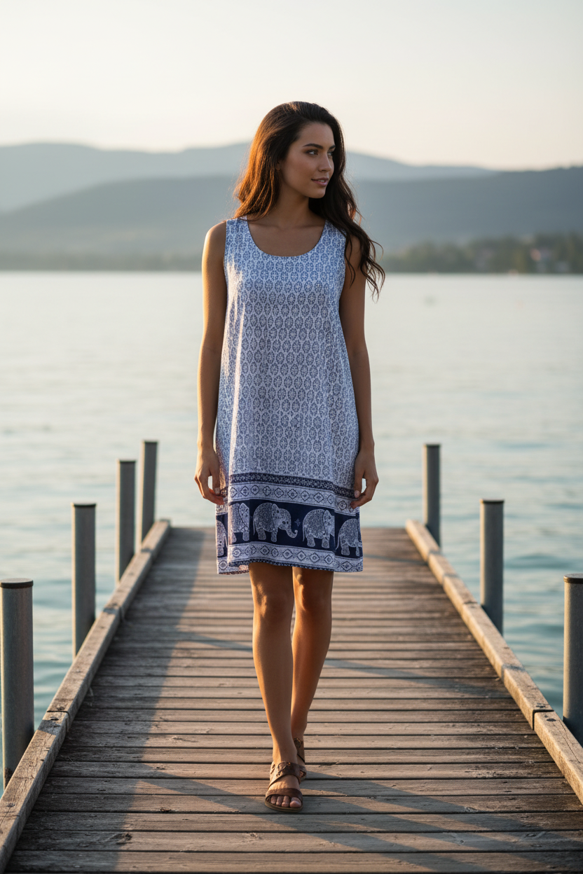 Sommerkleid Maya Weiß/Blau – Bodensee Lifestyle