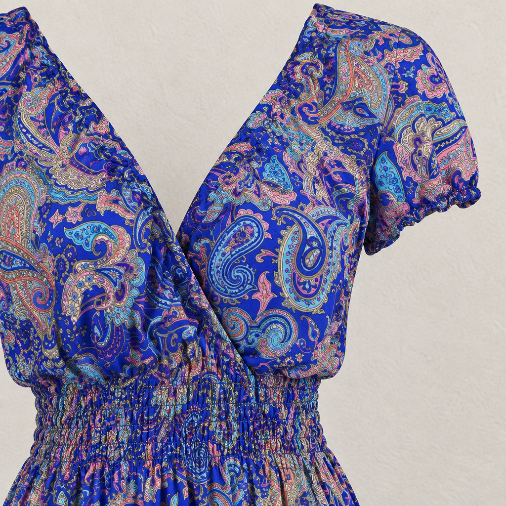 Boho Kleid Paisley-Mix – Detailaufnahme