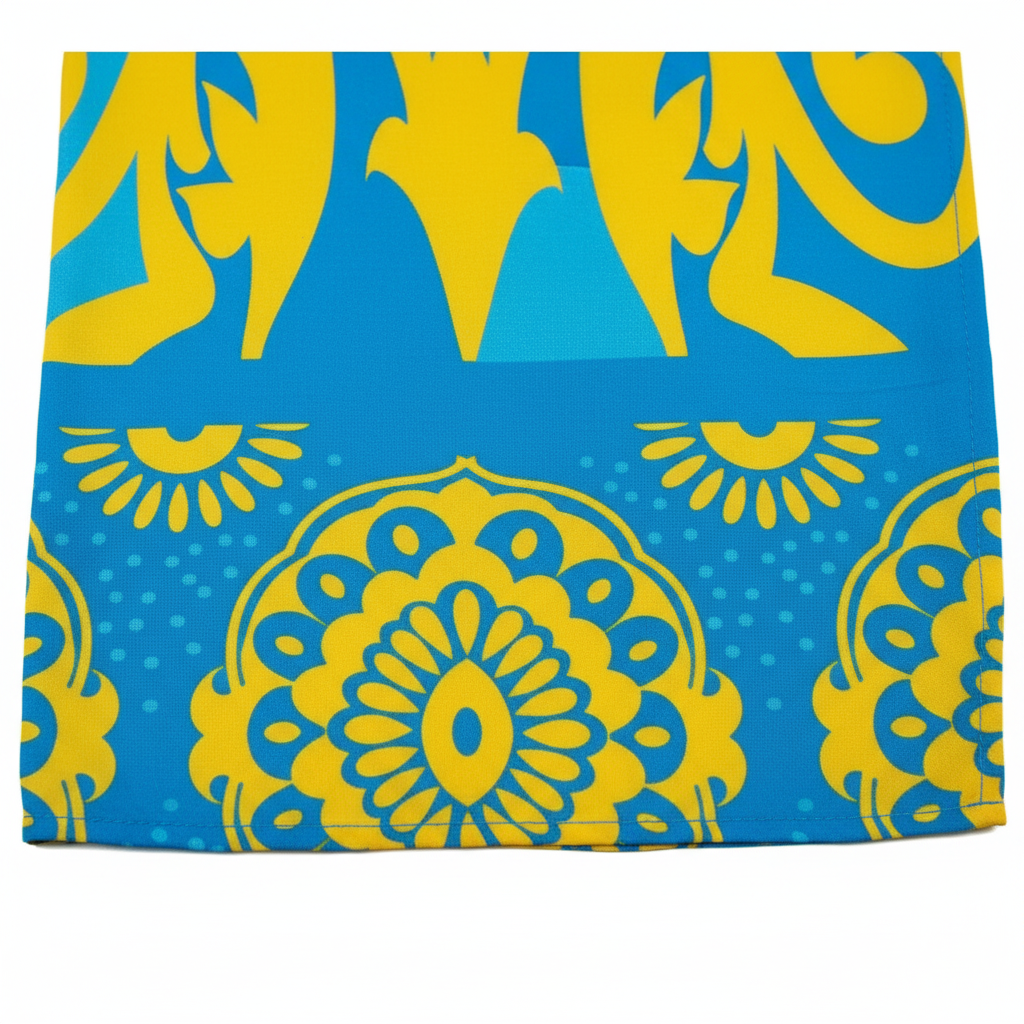 Kaftan Barock Türkis Gelb Detailshot KI