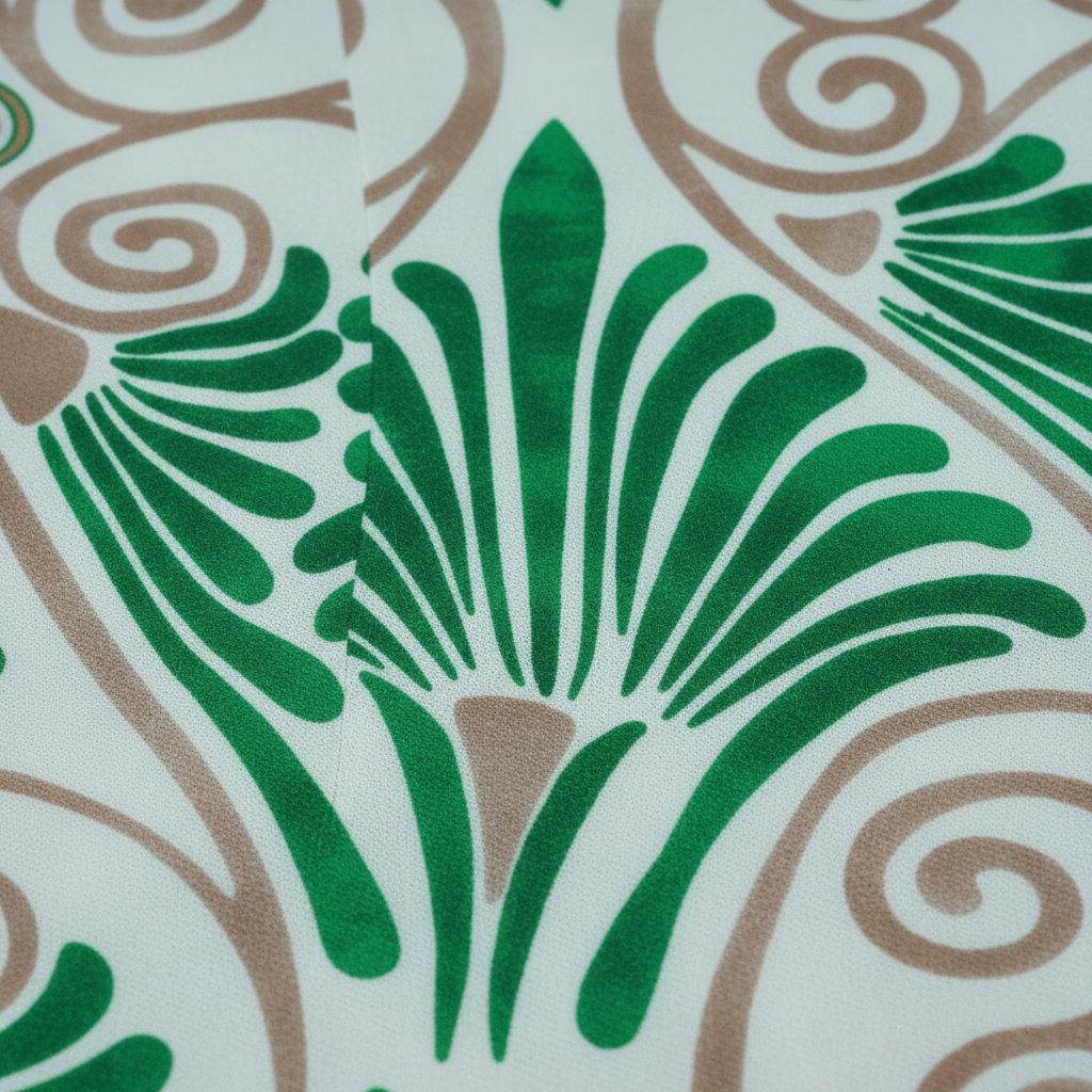 Sommerkleid Art Déco Grün Detailshot KI