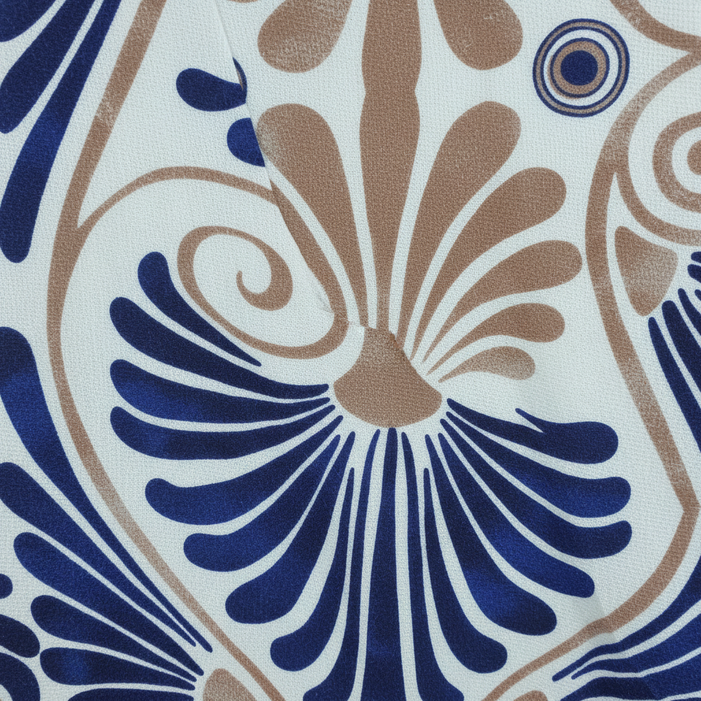 Sommerkleid Art-Déco Blau Detailshot