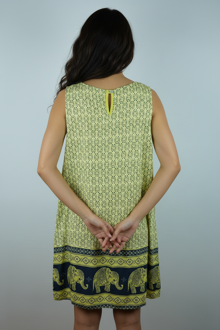 Sommerkleid Maya Lime – KI Rückseite