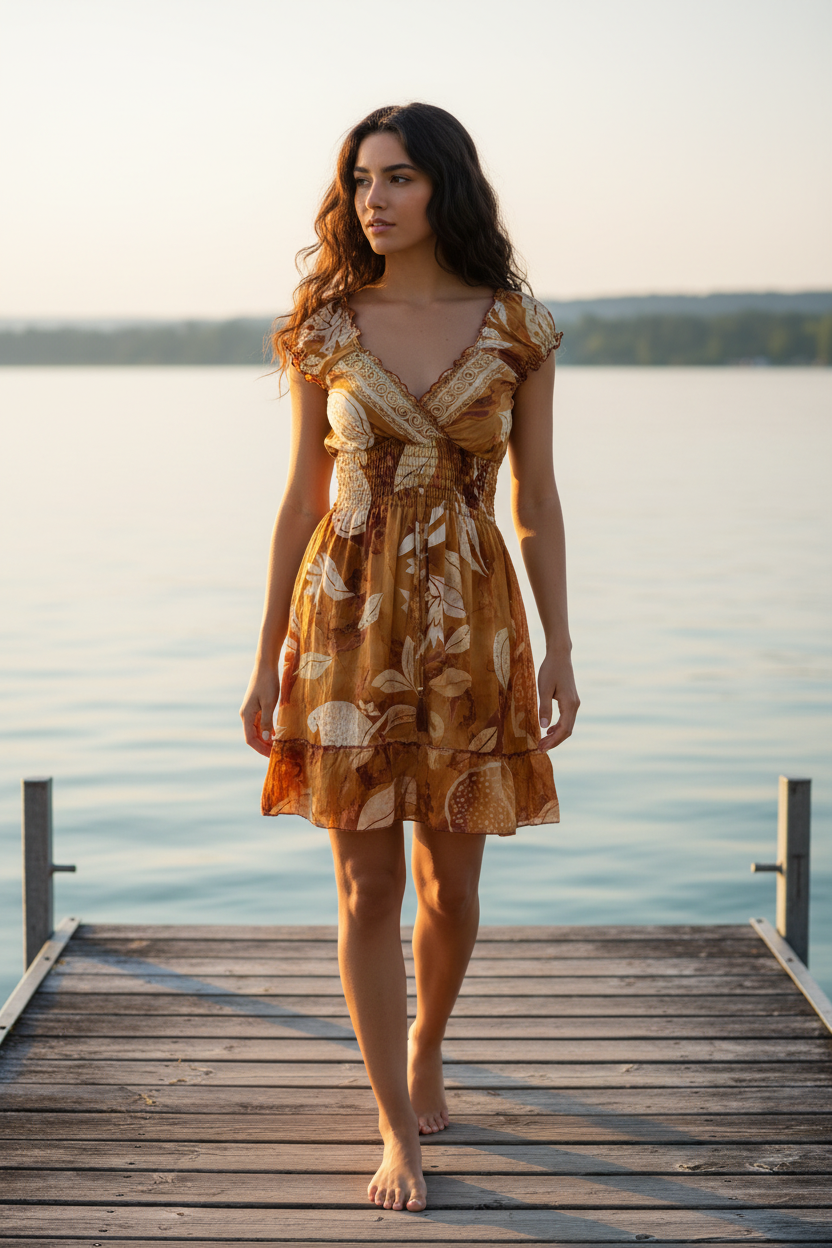 Sommerkleid Goldbraun/Ocker – Bodensee Lifestyle