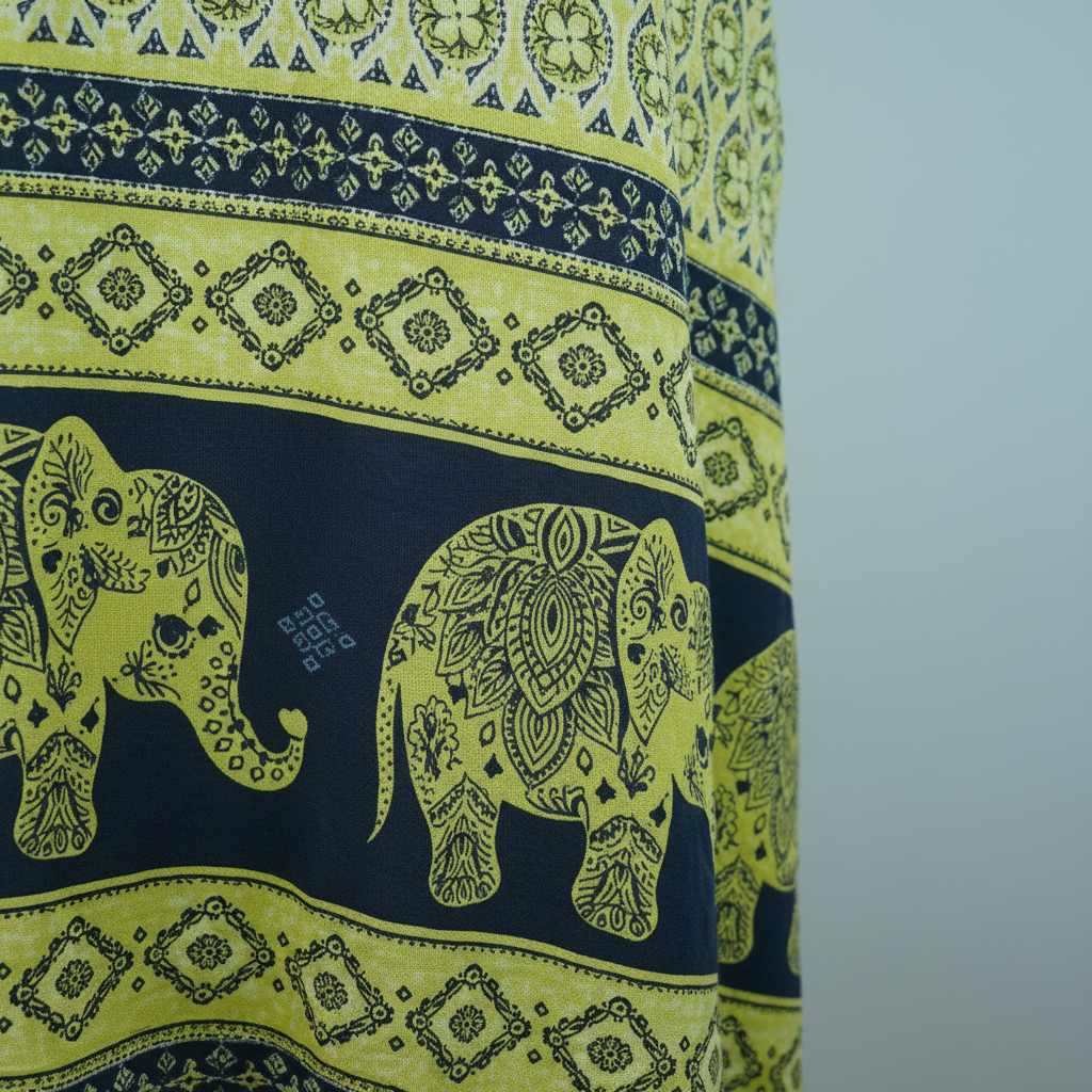 Sommerkleid Maya Lime – Elefanten-Detailshot