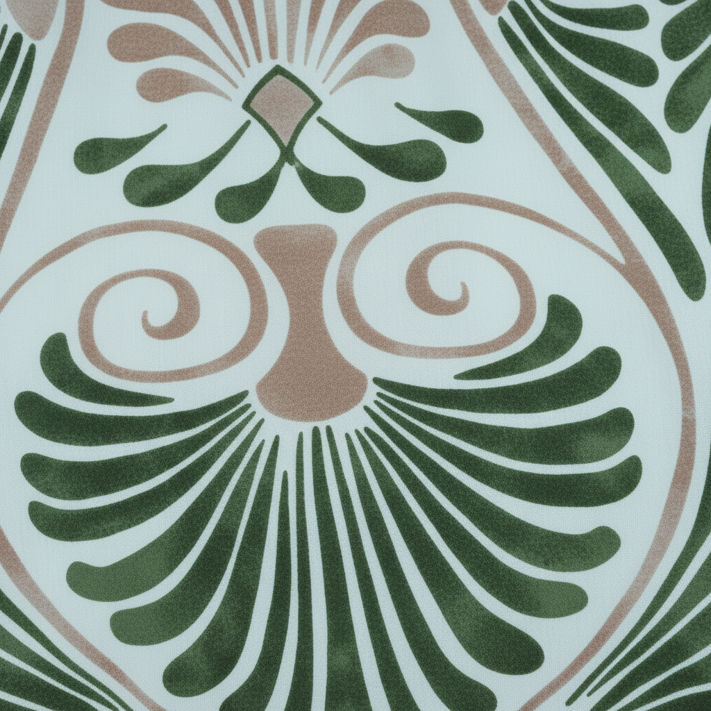Sommerkleid Art Déco Waldgrün Detailshot KI