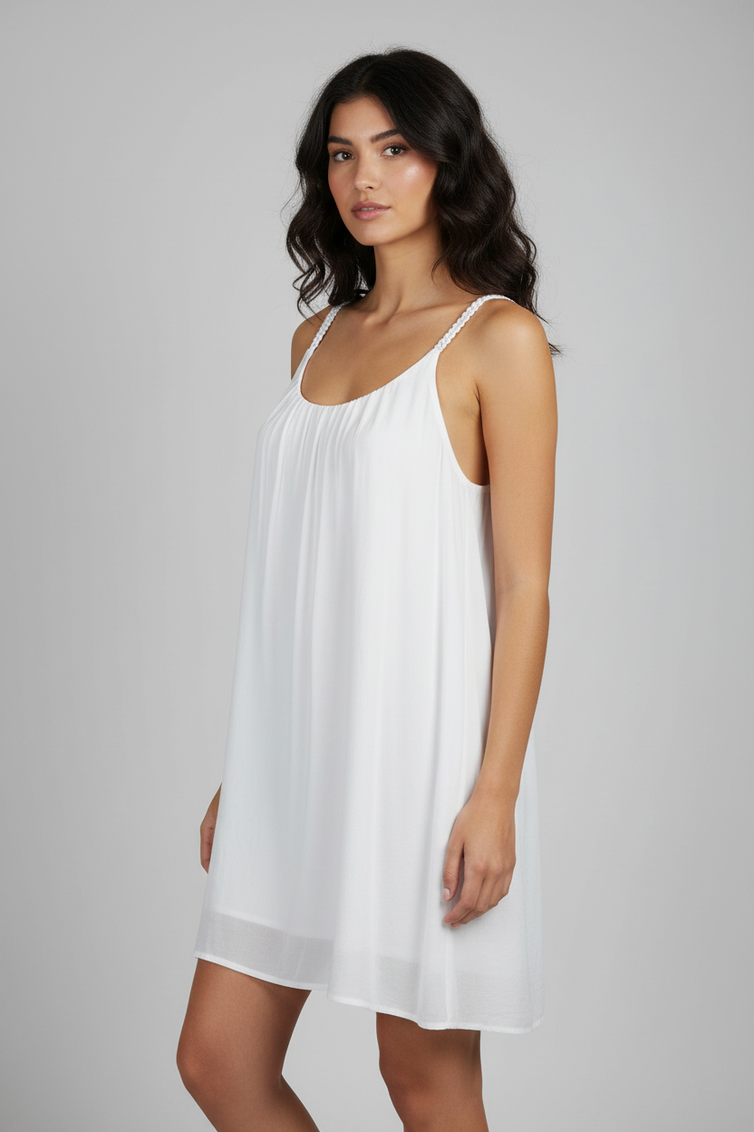 Sommerkleid Malia Weiß – Seitenansicht