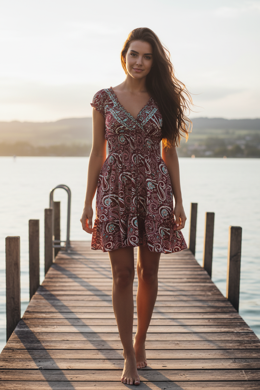 Sommerkleid Alia Bordeaux – Bodensee Lifestyle