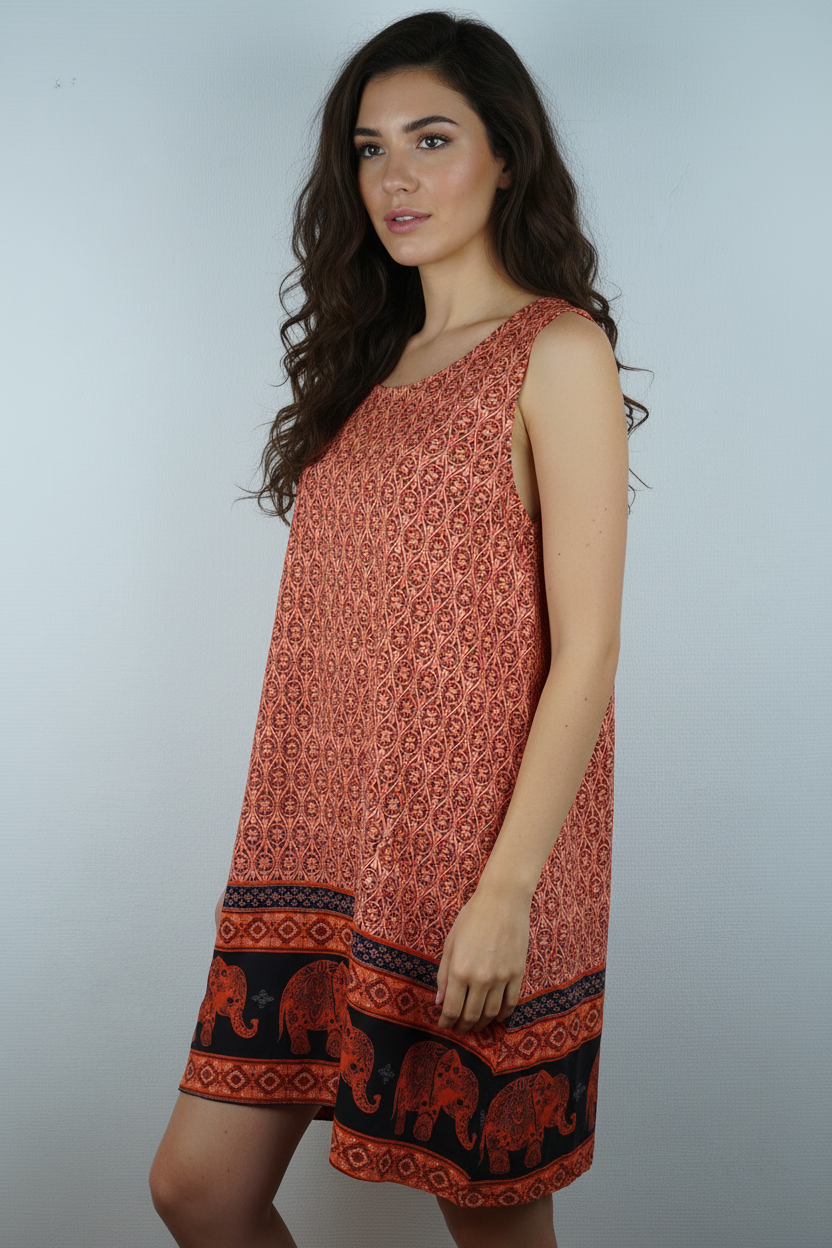 Sommerkleid Maya Terrakotta – KI Seite