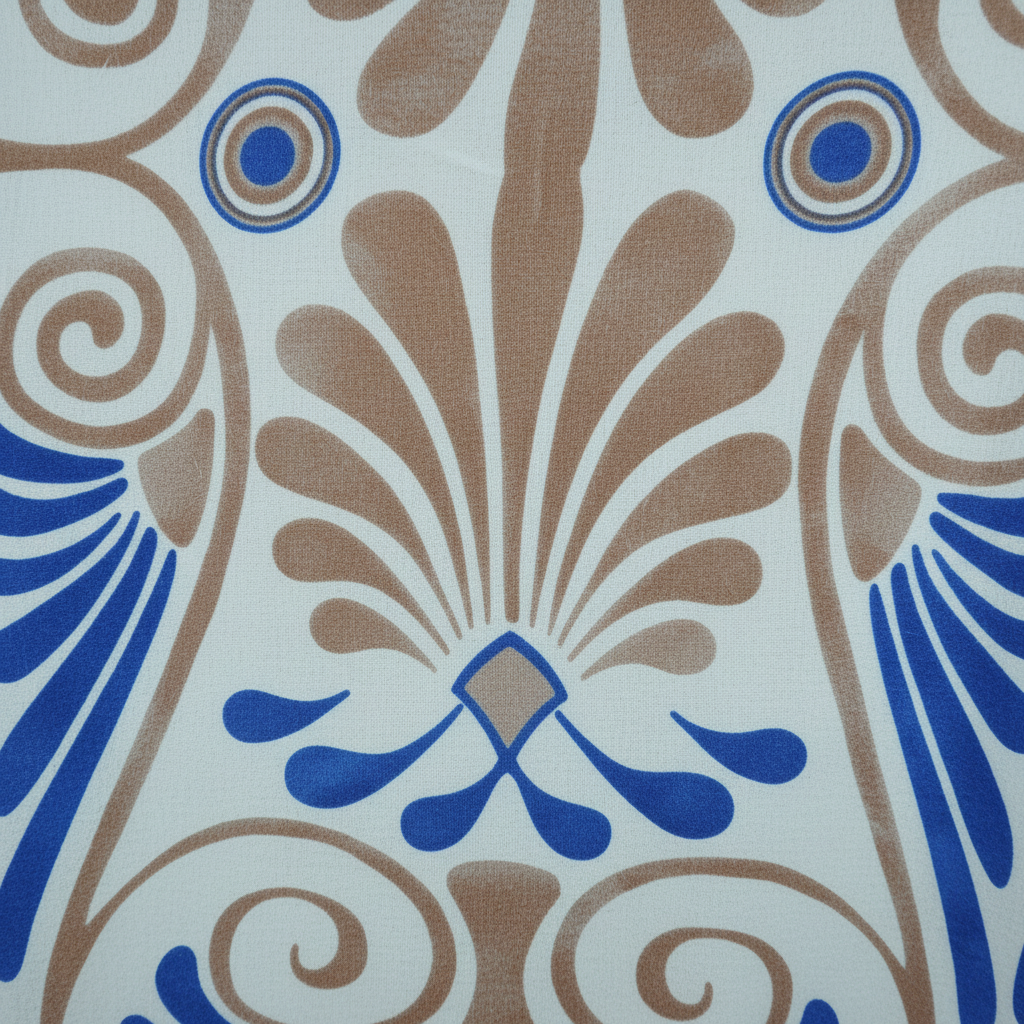 Sommerkleid Art-Déco Blau Groß Detailshot
