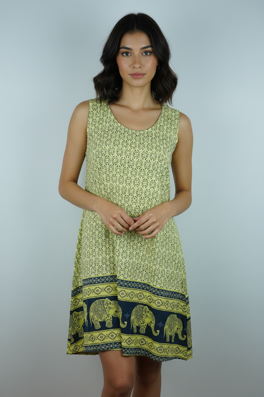 Sommerkleid Maya Lime – KI Vorderseite