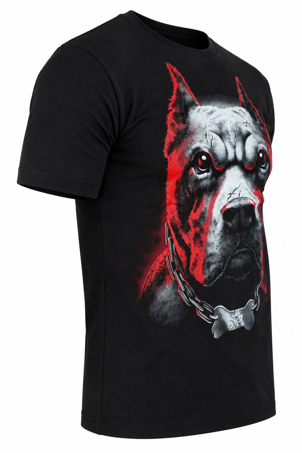 Red Guardian Pitbull T-Shirt in der Seitenansicht auf digitalem Shop-Weiß