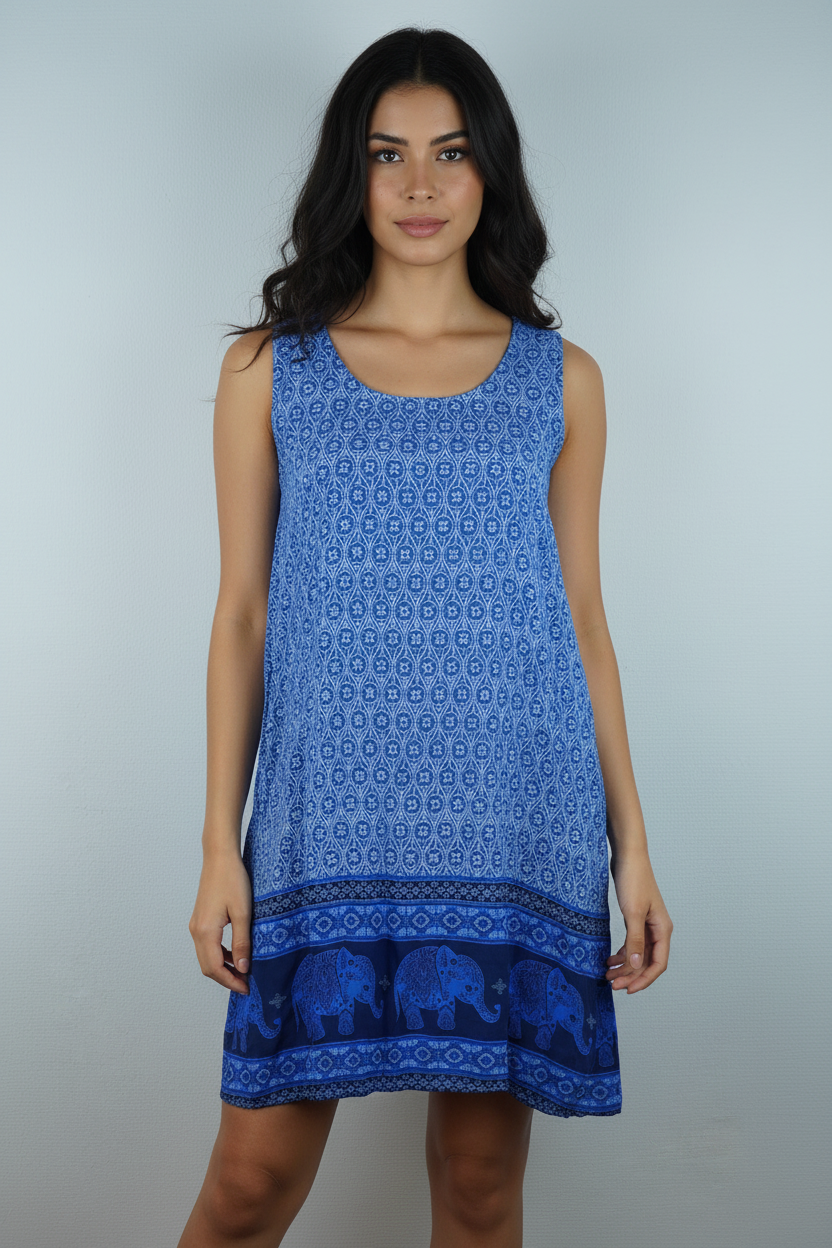 Sommerkleid Maya Royalblau – KI Vorderseite