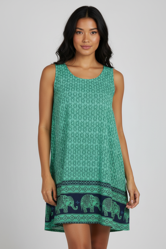 Sommerkleid Maya Türkis – KI Vorderseite