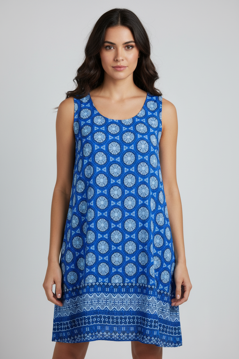 Sommerkleid Nala Blau – KI Vorderseite