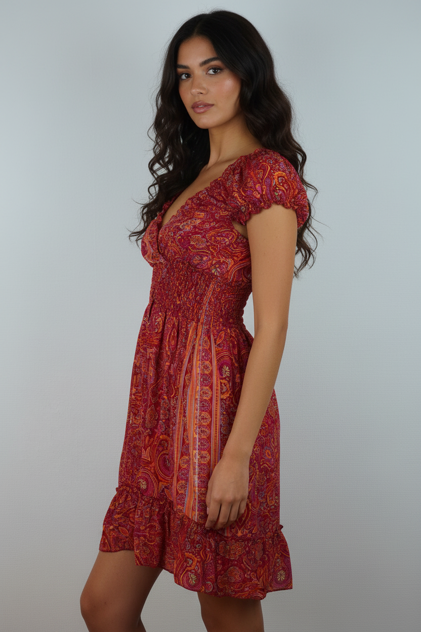 Sommerkleid Alia Rot/Orange – KI Seite