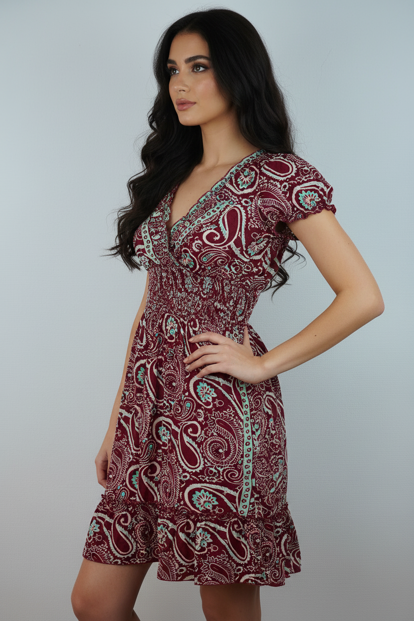 Sommerkleid Alia Bordeaux – KI Seite