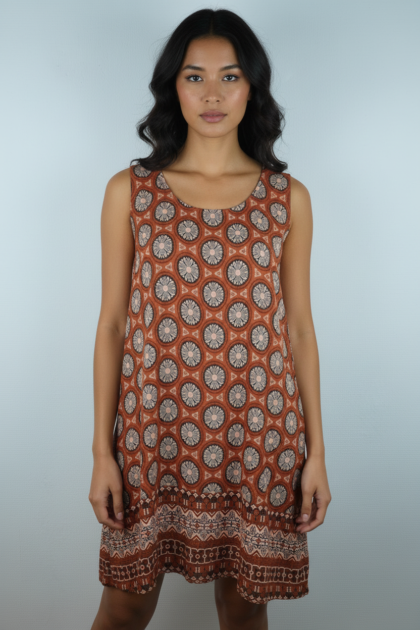 Sommerkleid Nala Terrakotta – KI Vorderseite
