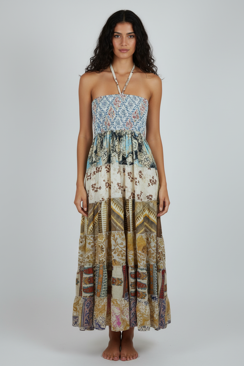 Boho Patchwork Rock / Kleid (2-in-1) Multicolor – Unikat
