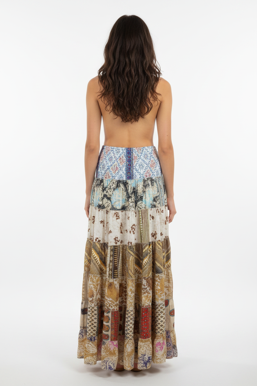 Boho Patchwork Rock / Kleid (2-in-1) Multicolor – Unikat