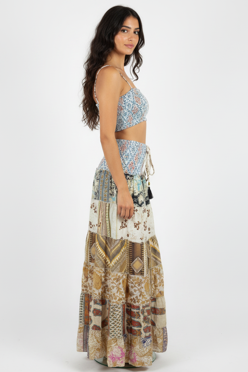 Boho Patchwork Rock / Kleid (2-in-1) Multicolor – Unikat